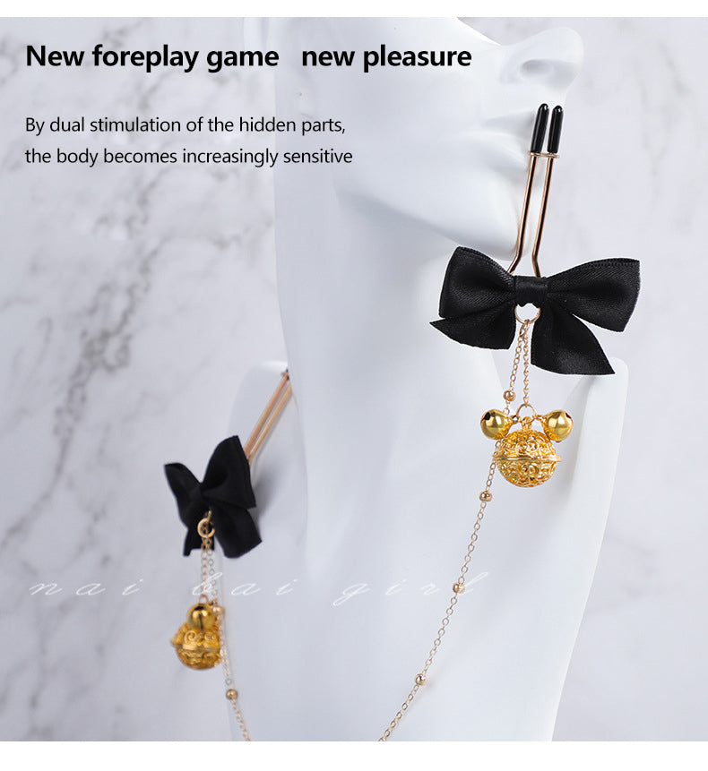 Pinch Luxury Nipple Clamps with Gold Chain