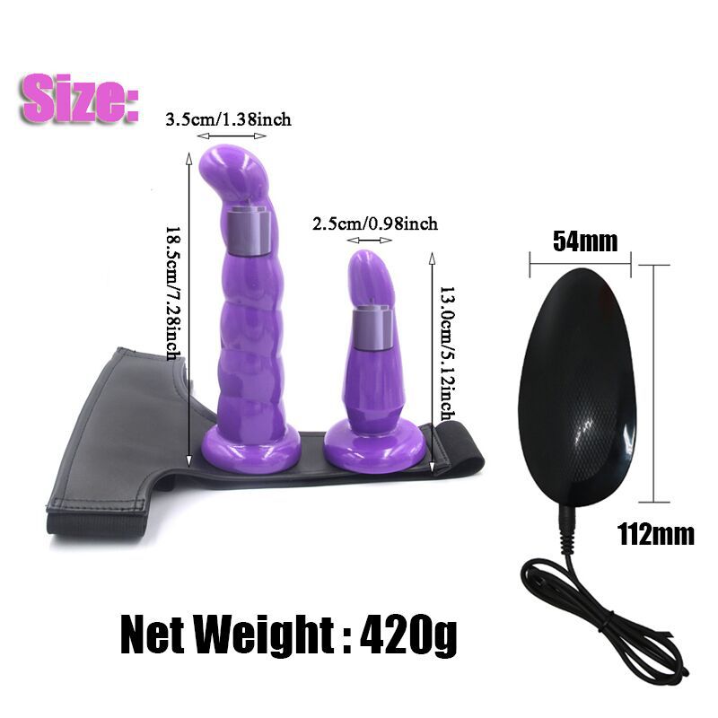 Dual-Headed Strap-On Dildo with Vibrations / Penis Pump/Strap-on