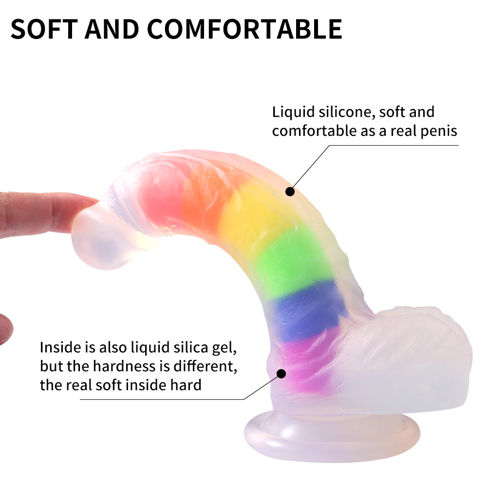 Colours Pride Edition 6 Inch Silicone Dildo in Rainbow