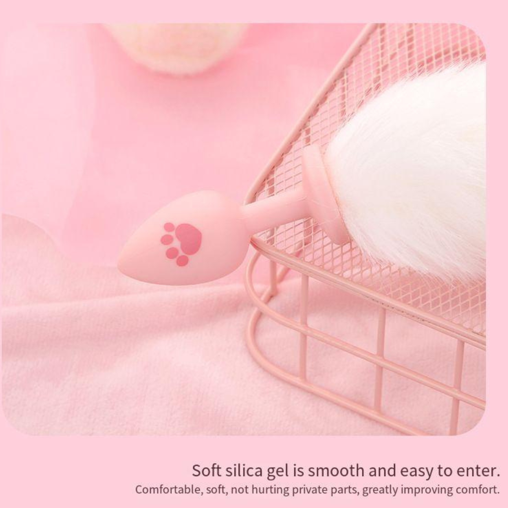 【Alluereve】Furry Cat Claw Tail and Plug/butt plugs/sm/pink and white