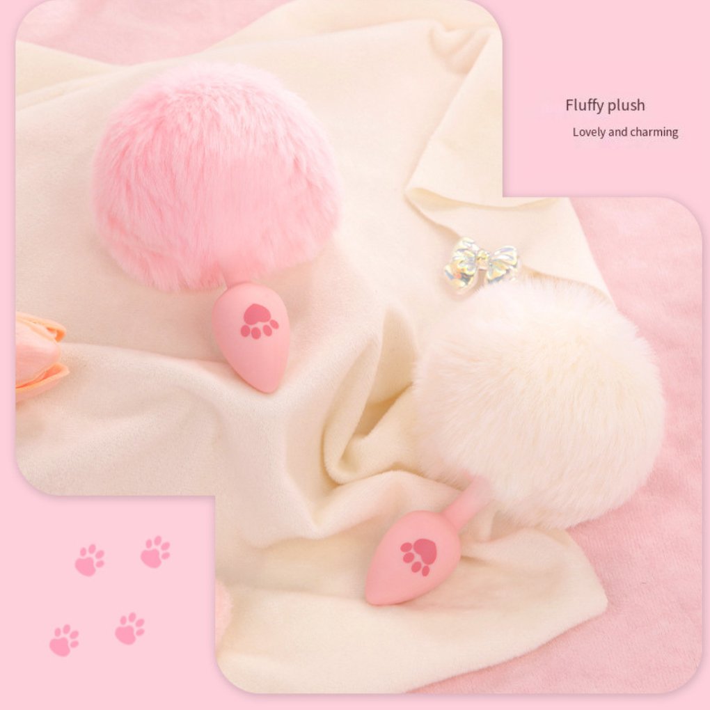 【Alluereve】Furry Cat Claw Tail and Plug/butt plugs/sm/pink and white