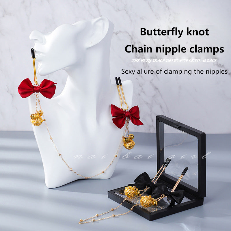 Pinch Luxury Nipple Clamps with Gold Chain