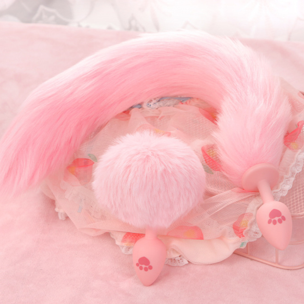 【Alluereve】Furry Cat Claw Tail and Plug/butt plugs/sm/pink and white