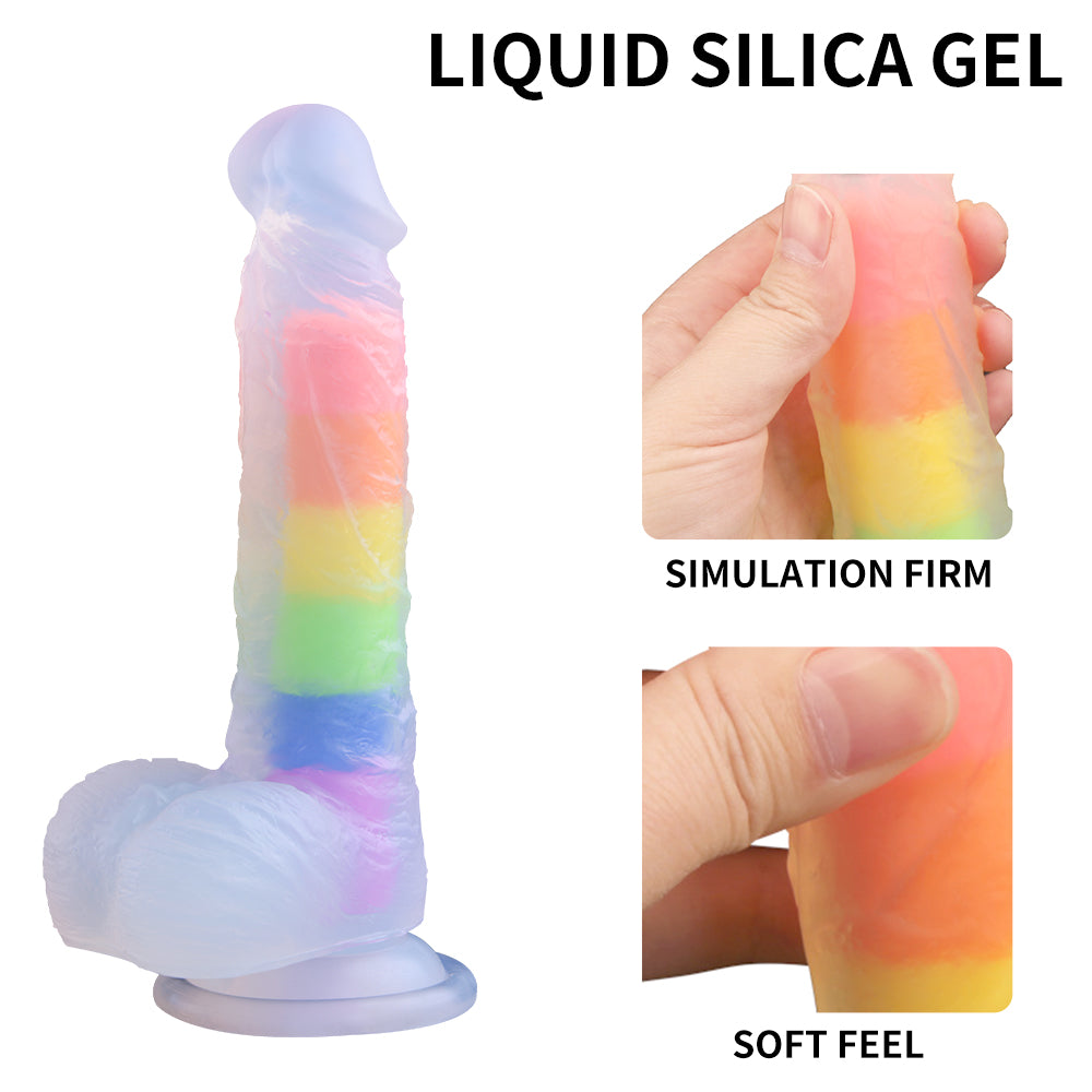 Colours Pride Edition 6 Inch Silicone Dildo in Rainbow