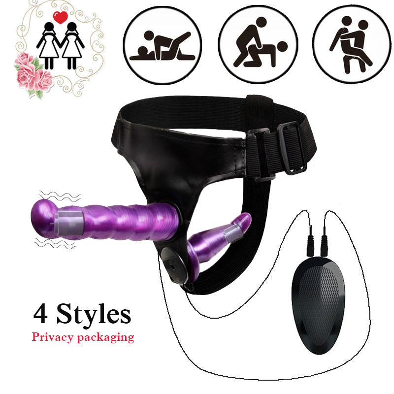 Dual-Headed Strap-On Dildo with Vibrations / Penis Pump/Strap-on