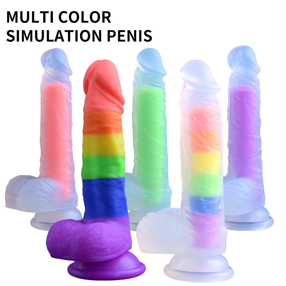 Colours Pride Edition 6 Inch Silicone Dildo in Rainbow