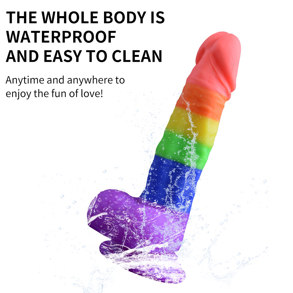 Colours Pride Edition 6 Inch Silicone Dildo in Rainbow