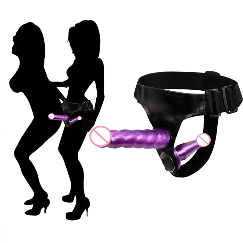 Dual-Headed Strap-On Dildo with Vibrations / Penis Pump/Strap-on