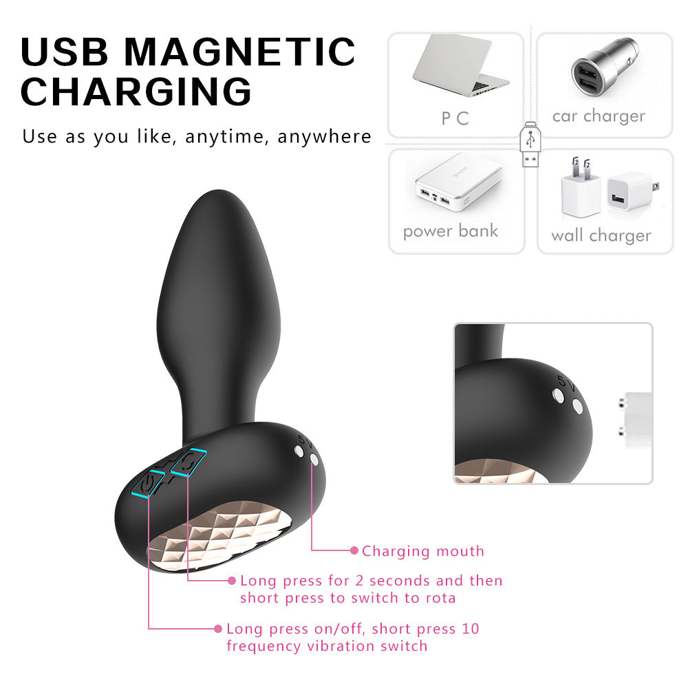 【Alluereve】Ultra-Remote Control Rotating Vibrating Silicone Anal Plug/butt plugs/sm